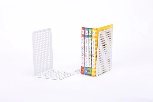 white metal bookends